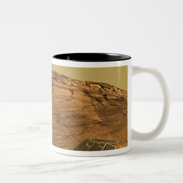 View of Burns Cliff on Mars Two-Tone Coffee Mug (Right)