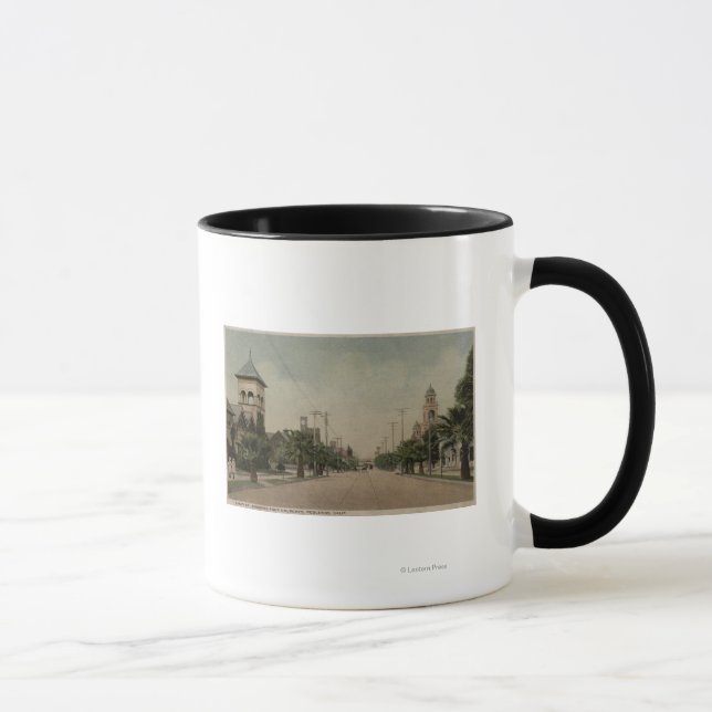 View of Cajon Street with Four Churches Mug (Right)