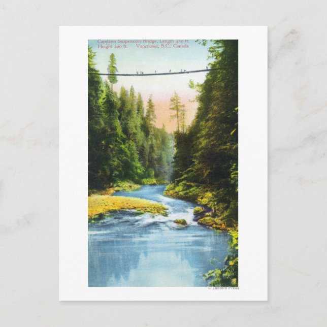 View of Capilano Suspension Bridge # 2 Postcard (Front)