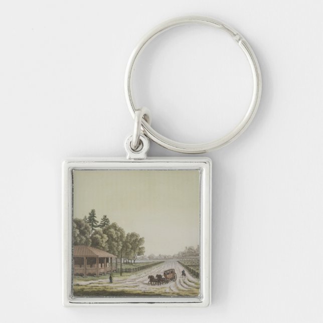 View of Capitol Hill, Washington (colour engraving Keychain (Front)