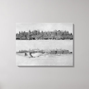 View of Carcassonne from the west side Canvas Print