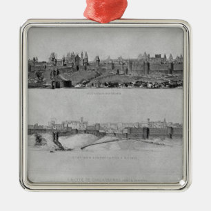 View of Carcassonne from the west side Metal Ornament