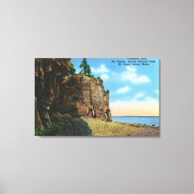 View of Cathedral Rock, Bar Harbour Canvas Print (Front)