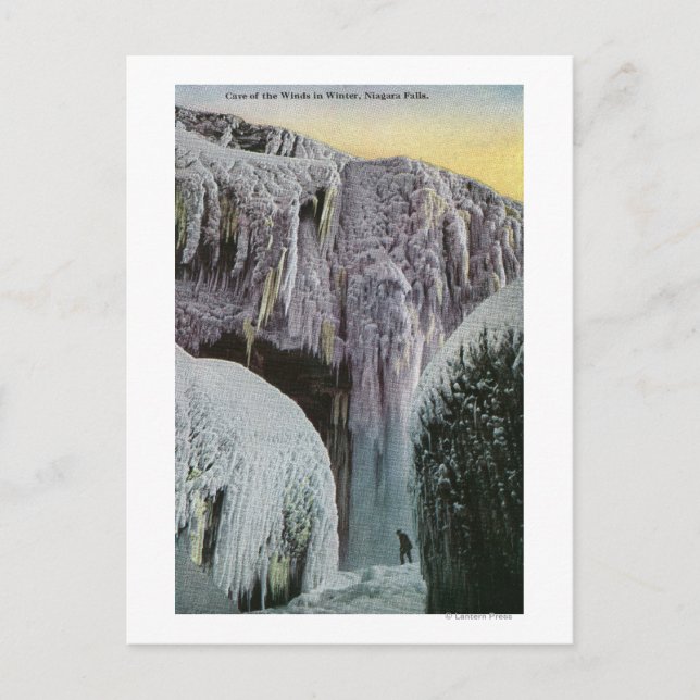 View of Cave of the Winds in Winter Postcard (Front)