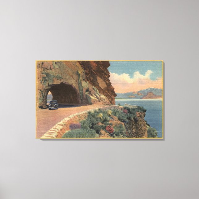 View of Cave Rock Tunnel from Hwy Canvas Print (Front)
