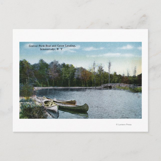 View of Central Park Boat & Canoe Landing Postcard (Front)