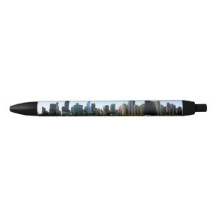 View of Chicago skyline by Lake Michigan Black Ink Pen