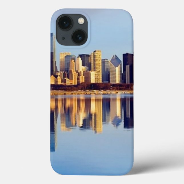 View of Chicago skyline with reflection Case-Mate iPhone Case (Back)