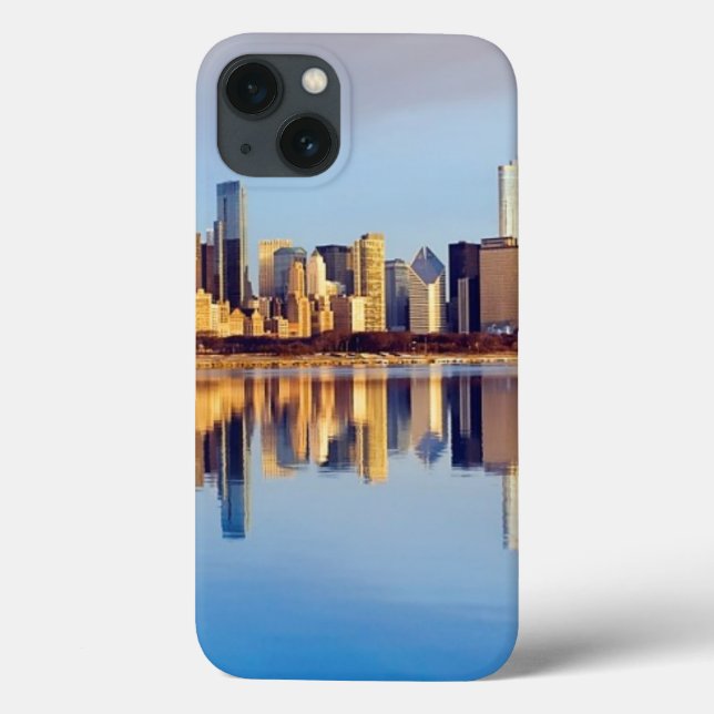 View of Chicago skyline with reflection Case-Mate iPhone Case (Back)