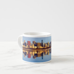 View of Chicago skyline with reflection Espresso Cup
