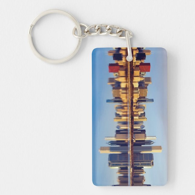 View of Chicago skyline with reflection Keychain (Front)