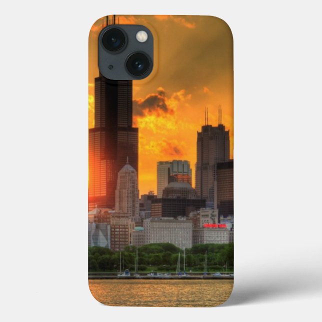 View of Chicago's skyline from  Adler Case-Mate iPhone Case (Back)