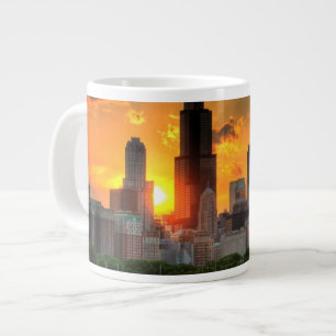 View of Chicago's skyline from Adler Large Coffee Mug