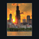 View of Chicago's skyline from Adler Postcard<br><div class="desc">HDR Chicago Skyline Sunset</div>