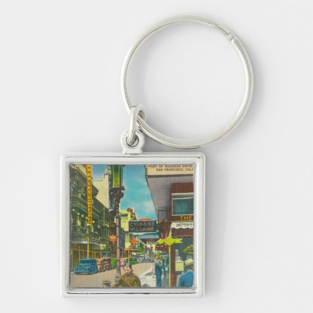 View of Chinatown Business Section Keychain (Front)