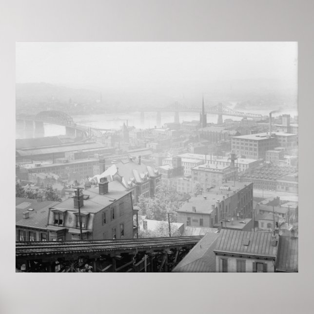 View of Cincinnati from Mount Adams Poster (Front)