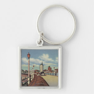 View of City from Rainbow Pier Keychain
