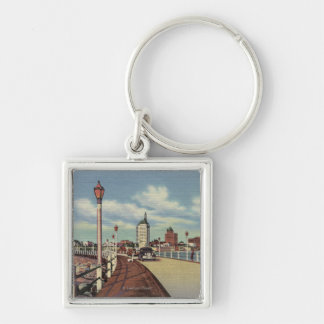 View of City from Rainbow Pier Keychain