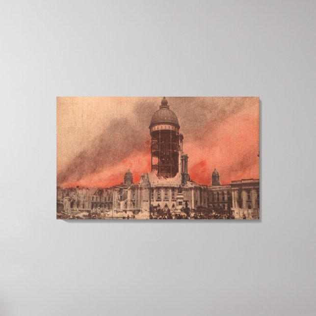 View of City Hall After Earthquake Canvas Print (Front)