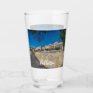 View of city wall and harbor in Valletta Glass