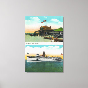View of Cliff Beach Bath House Canvas Print
