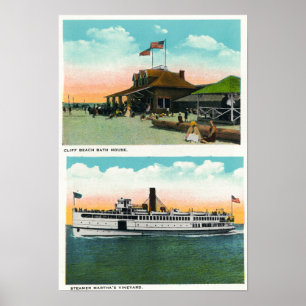 View of Cliff Beach Bath House Poster