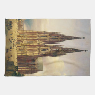 View of Cologne Cathedral Gothic majesty Kitchen Towel