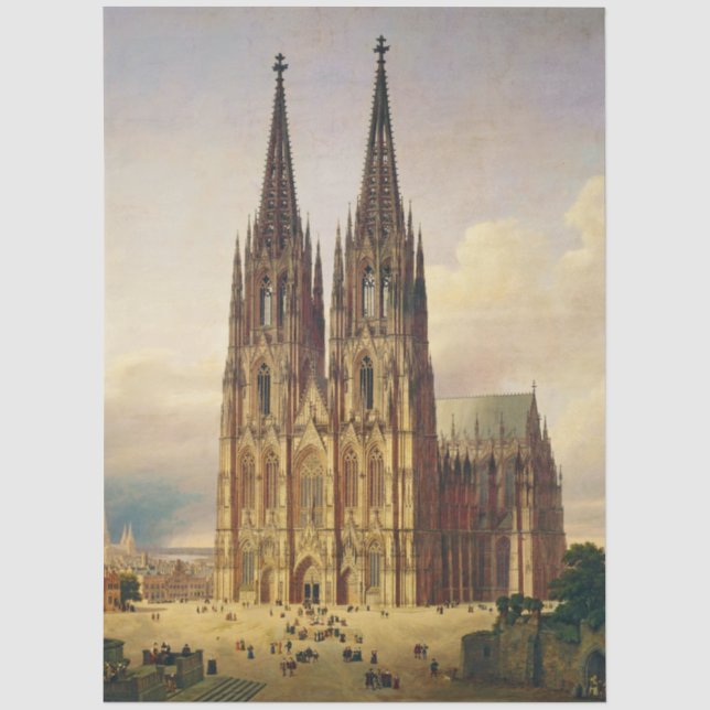 View of Cologne Cathedral Gothic majesty Tissue Paper (Front)