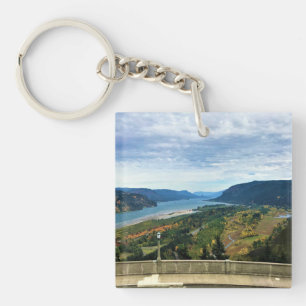 View of Columbia River, Columbia River Gorge, OR Keychain