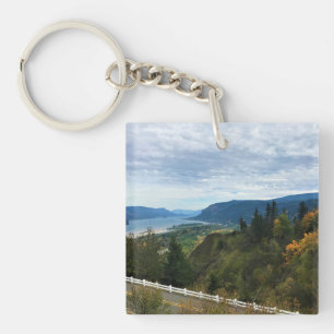 View of Columbia River, Columbia River Gorge, OR Keychain