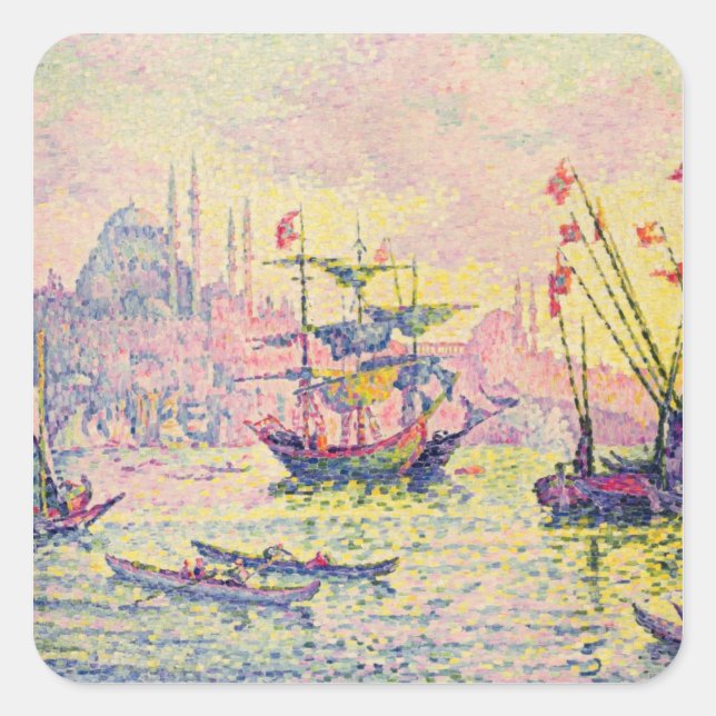 View of Constantinople, 1907 Square Sticker (Front)