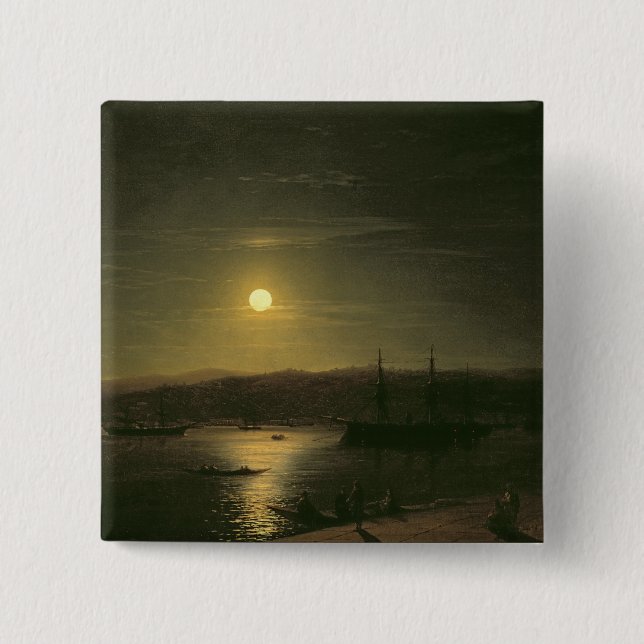 View of Constantinople 2 Inch Square Button (Front)