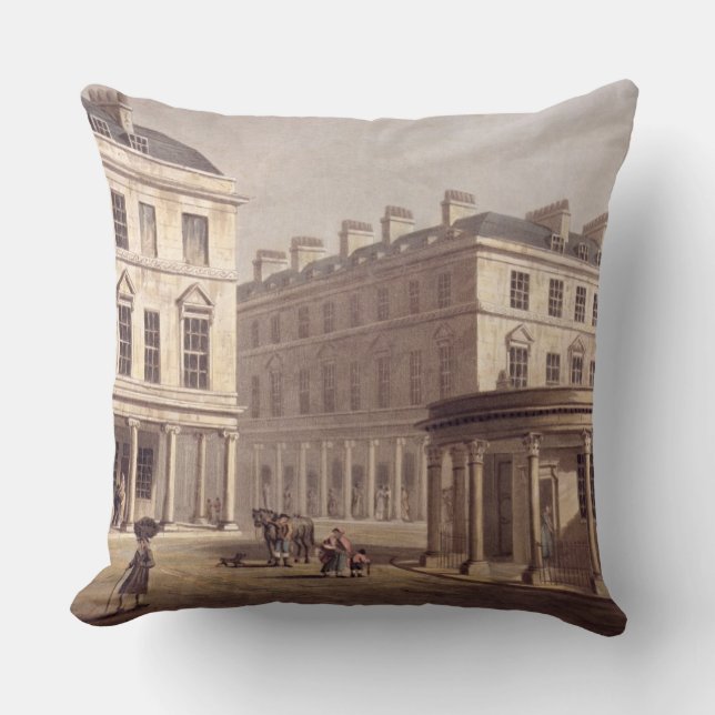 View of Cross Bath, Bath Street, from 'Bath Illust Throw Pillow (Front)