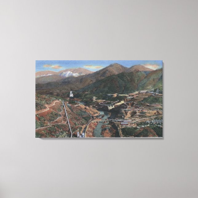 View of Dam During Construction Canvas Print (Front)