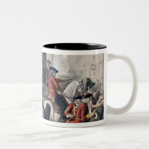 View of Daniel Defoe in the pillory at Temple Bar Two-Tone Coffee Mug
