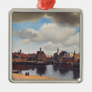 View of Delft by Johannes Vermeer Metal Ornament