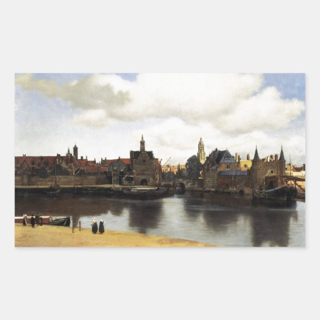 View of Delft by Johannes Vermeer Sticker (Front)
