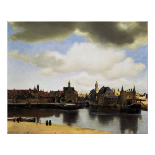 View of Delft Johannes Vermeer Glossy Poster