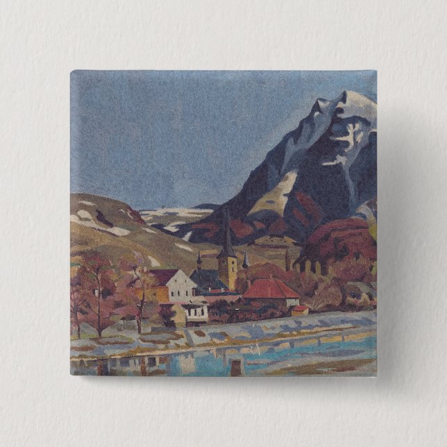 View of Dolný Kubín by Arnold Peter Weisz 2 Inch Square Button (Front)