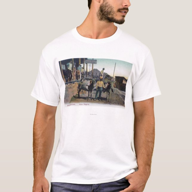 View of Donkeys Carrying WaterBisbee, AZ T-Shirt (Front)