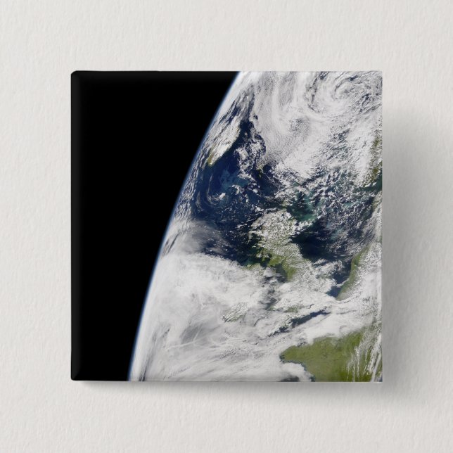 View of Earth from space 2 Inch Square Button (Front)