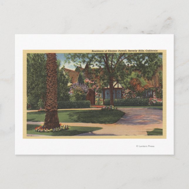 View of Eleanor Powell's Residence Postcard (Front)