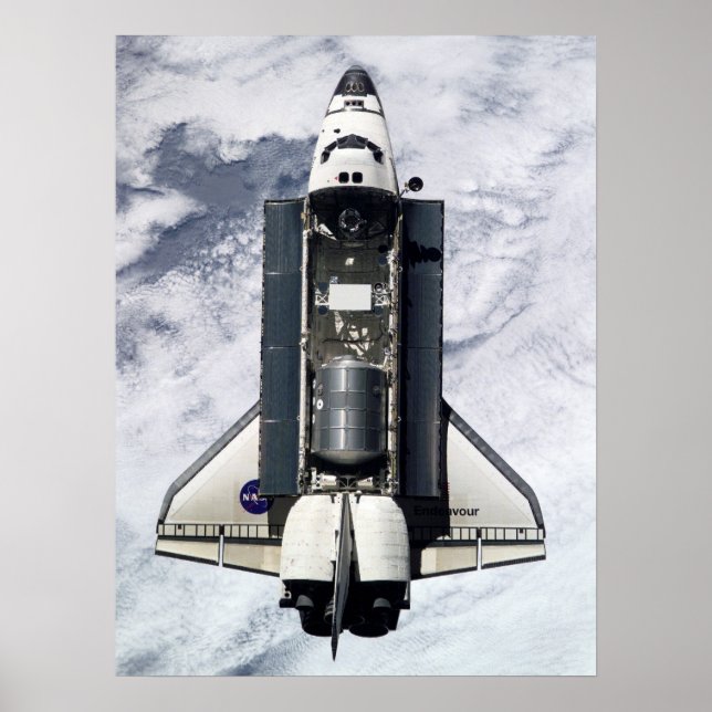 View of Endeavour from International Space Station Poster (Front)