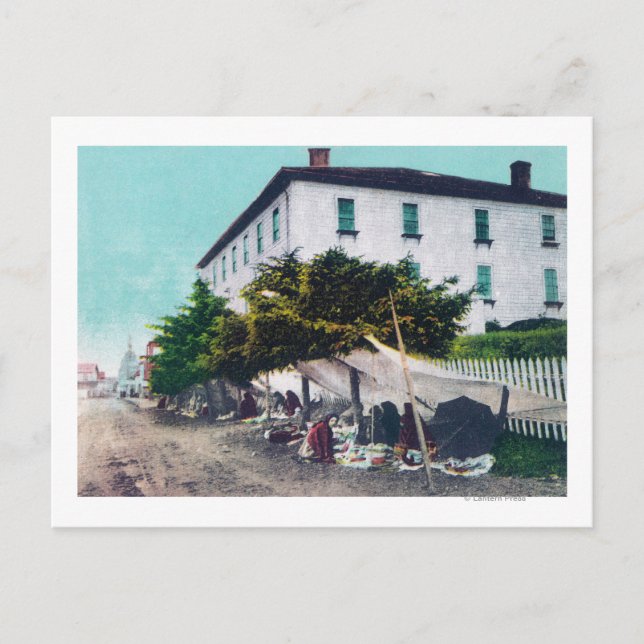 View of Eskimo Curio VendersSitka, AK Postcard (Front)