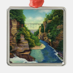 View of Fall Creek Gorge Metal Ornament