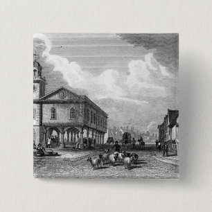 View of Faversham, Kent, 1832 2 Inch Square Button