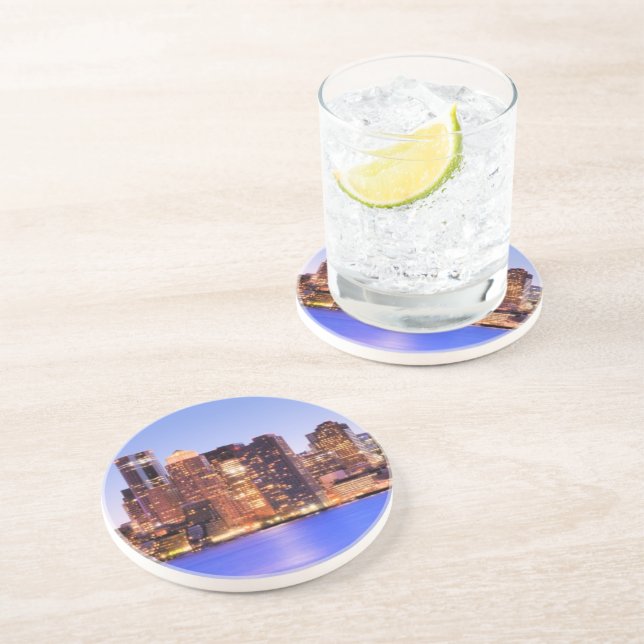 View of Financial District of downtown Boston Coaster (Side)