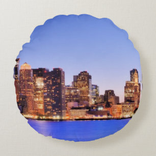 View of Financial District of downtown Boston Round Pillow