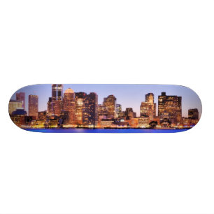 View of Financial District of downtown Boston Skateboard
