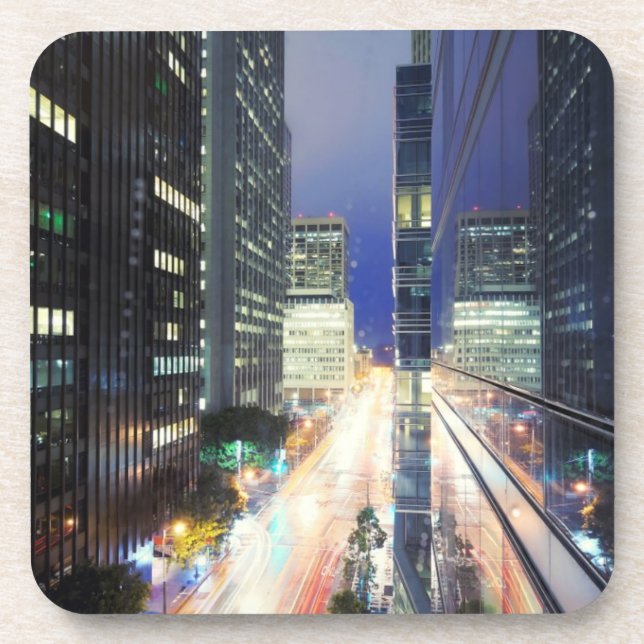 View of financial district office buildings coaster (Front)